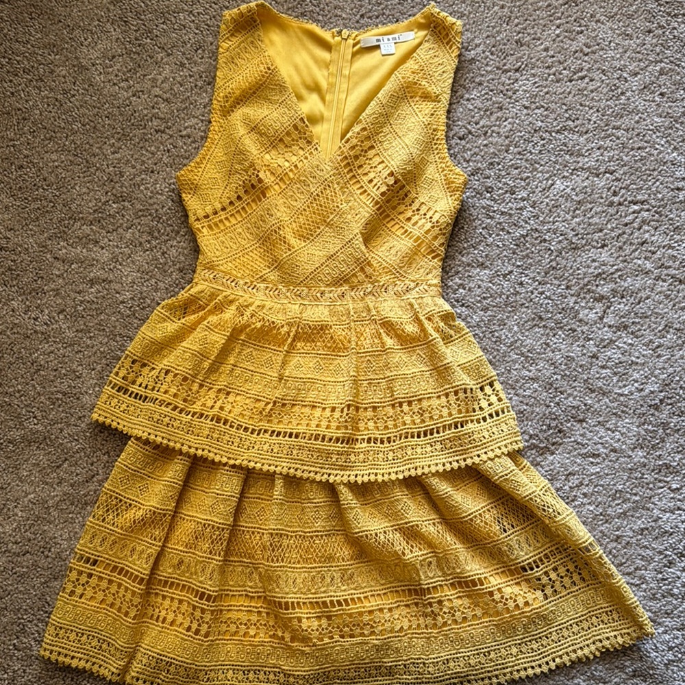 Miami Sunshine Lace Mini Dress